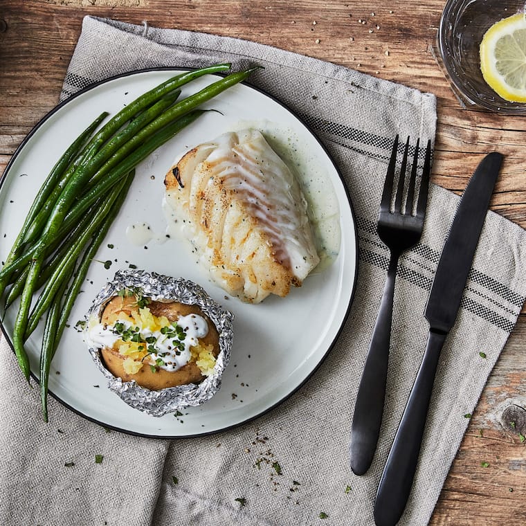 Fischfilet mit Minz-Sauce