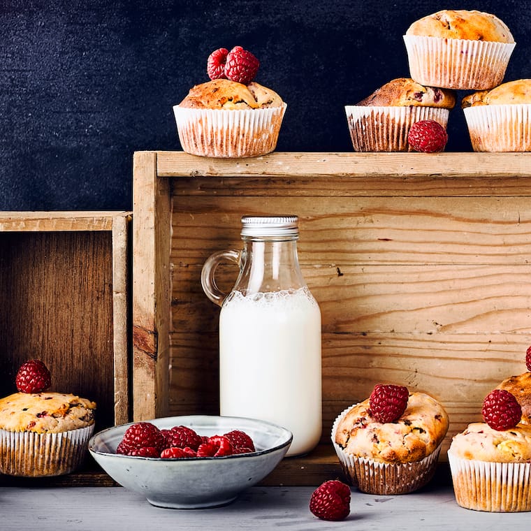 Quark-Muffins mit Himbeeren