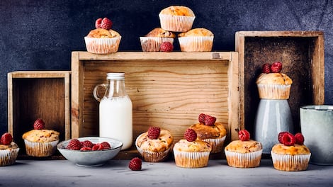 Quark-Muffins mit Himbeeren