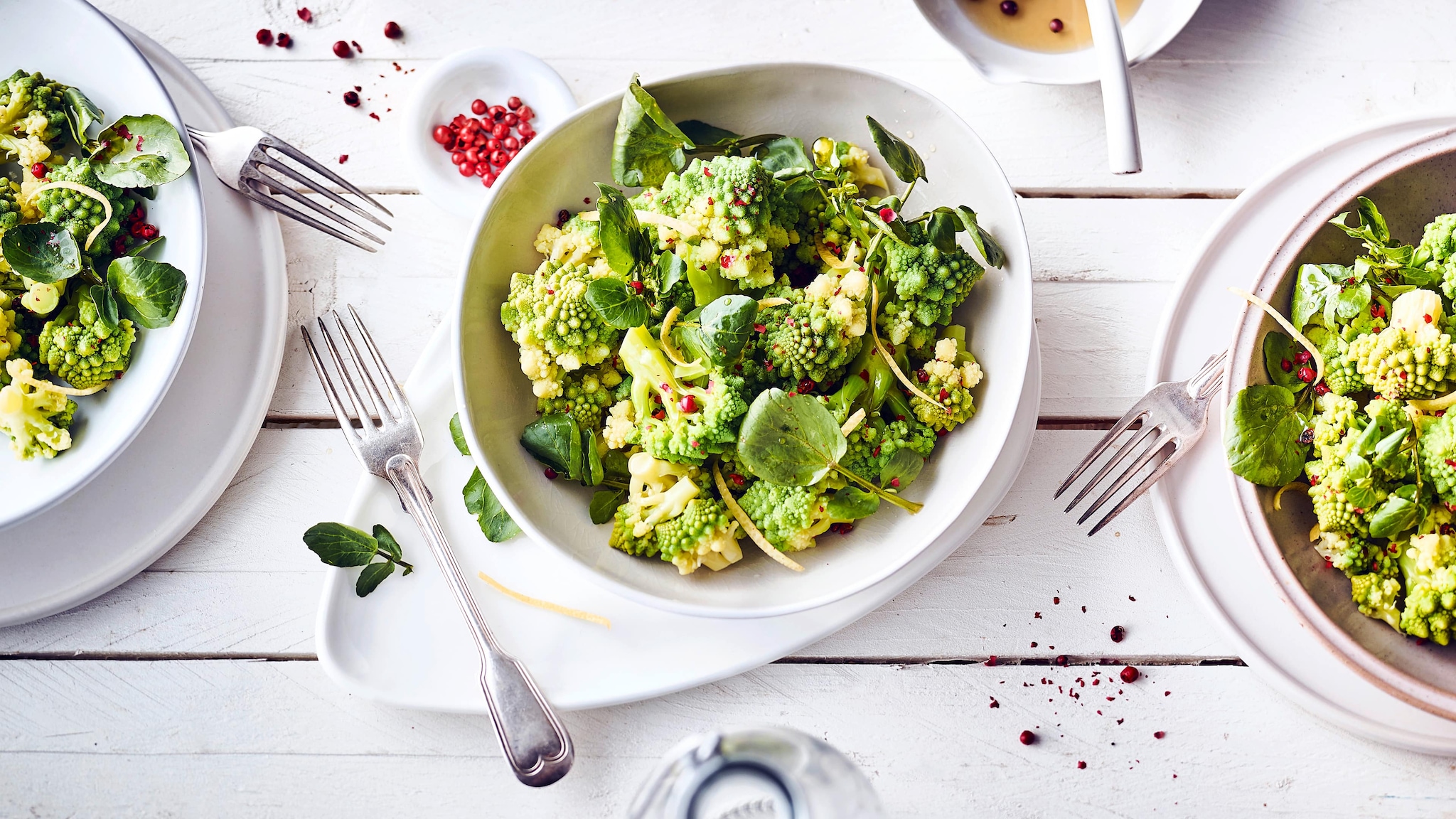 Romanesco-Salat mit Brunnenkresse