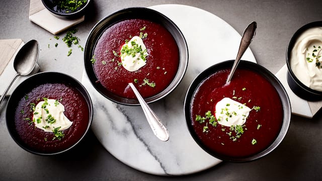 Rote-Bete-Suppe mit Rosmarin