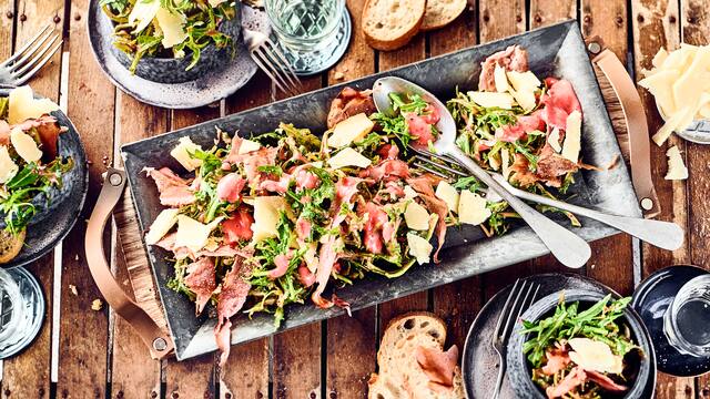 Rucola-Salat mit Schinken