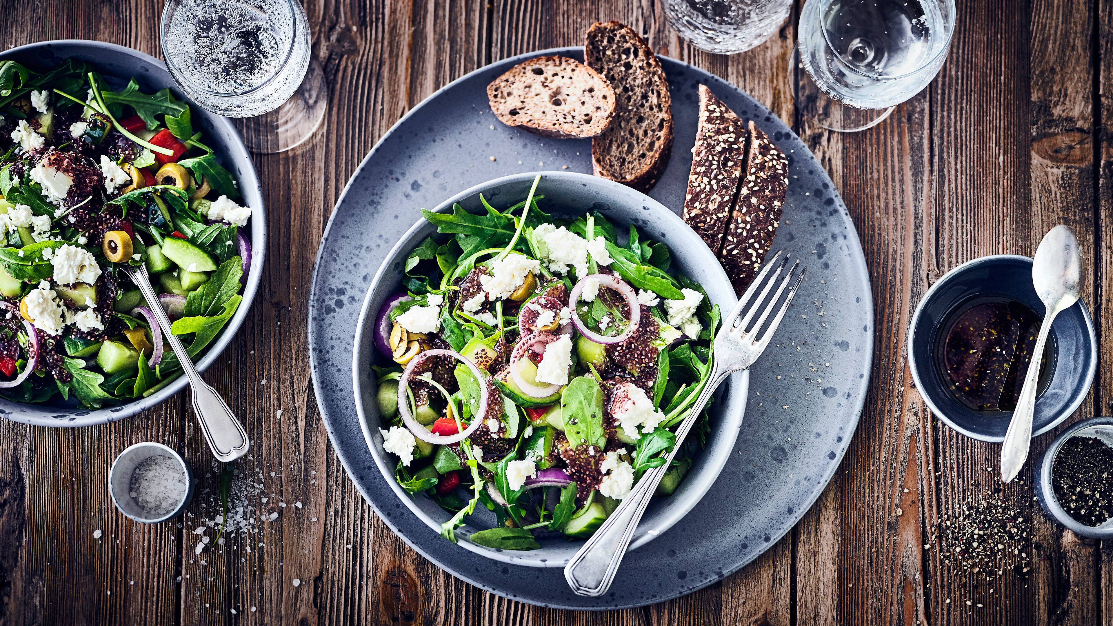 Rucolasalat-mit-Frischkaese