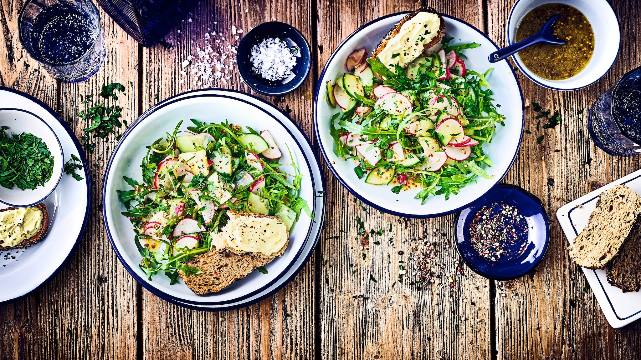 Rucolasalat-mit-Gurke