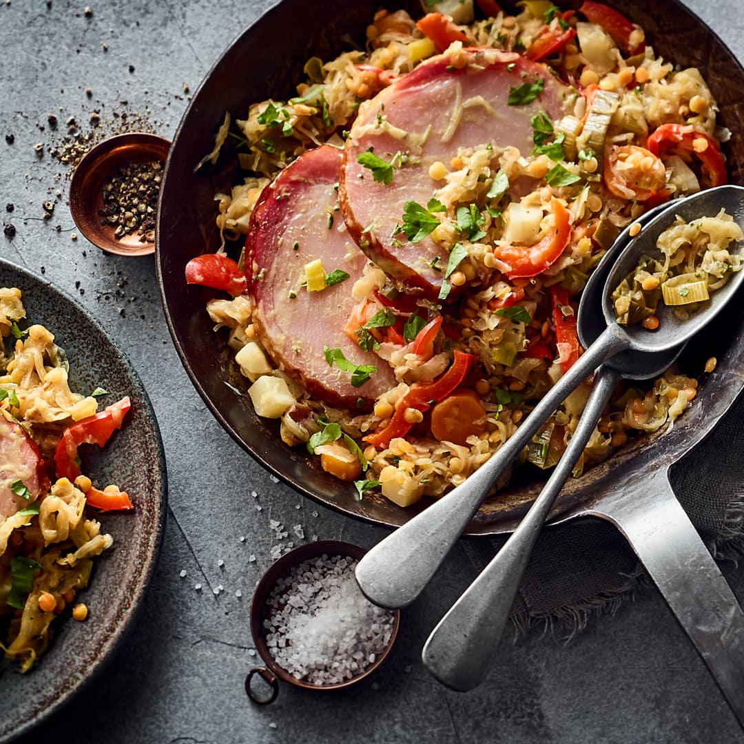 Sauerkrautpfanne mit Kassler - Rezept | EDEKA
