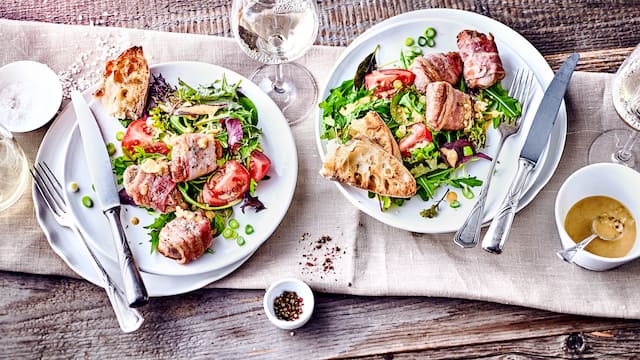 Schweinefilet an Ceasar Salat