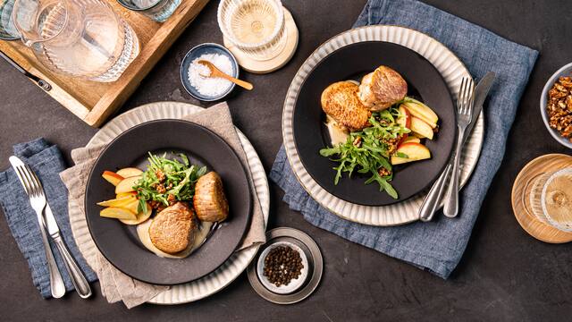 Schweinefilet mit Apfel-Calvados-Soße