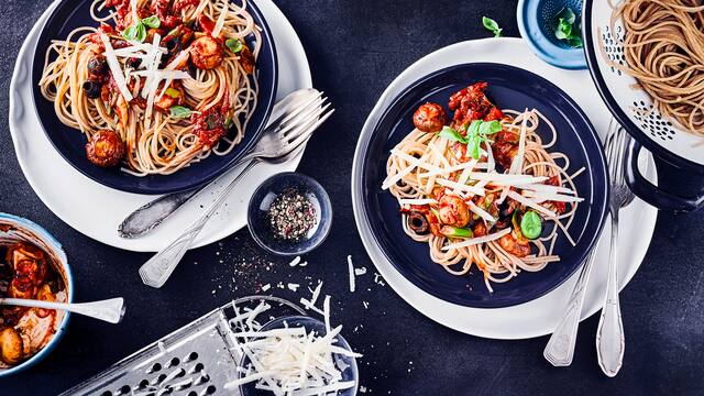 Spaghetti mit Champignons