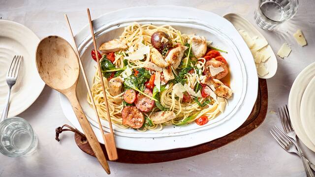 Spaghetti mit Hähnchen