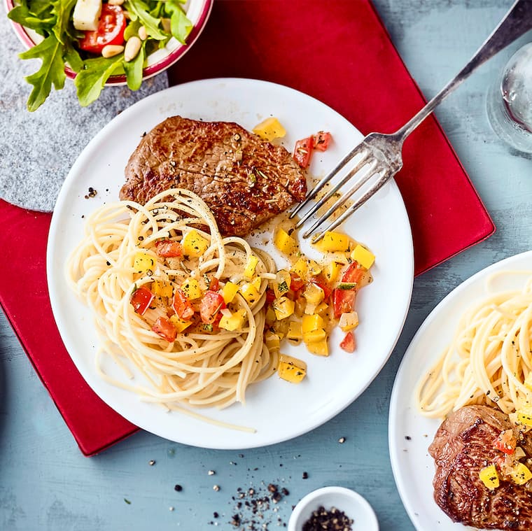 Spaghetti mit Rinderfilet