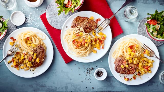 Spaghetti mit Rinderfilet