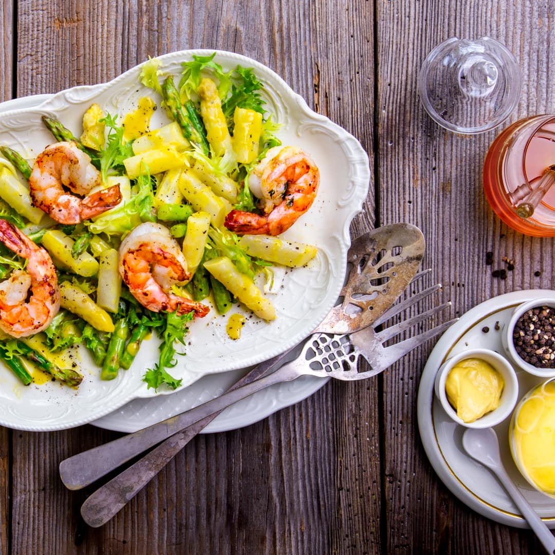 Spargelsalat mit Garnelen - Rezept | EDEKA