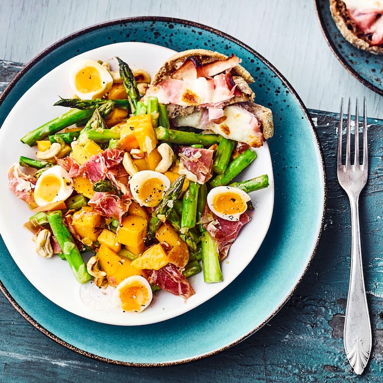 Spargelsalat mit Schinken