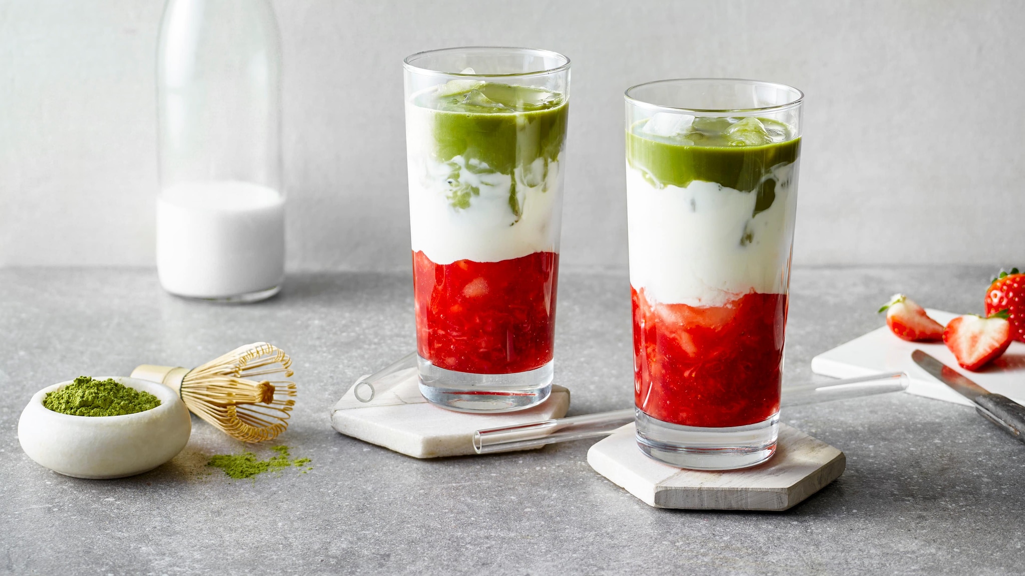 Strawberry Matcha Latte