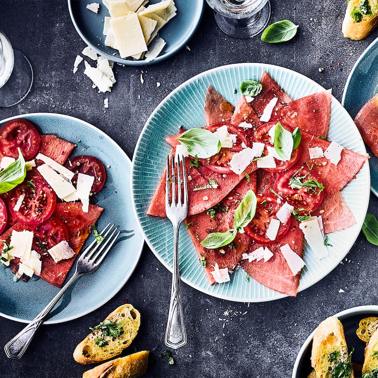 Tomaten-Melonen-Carpaccio