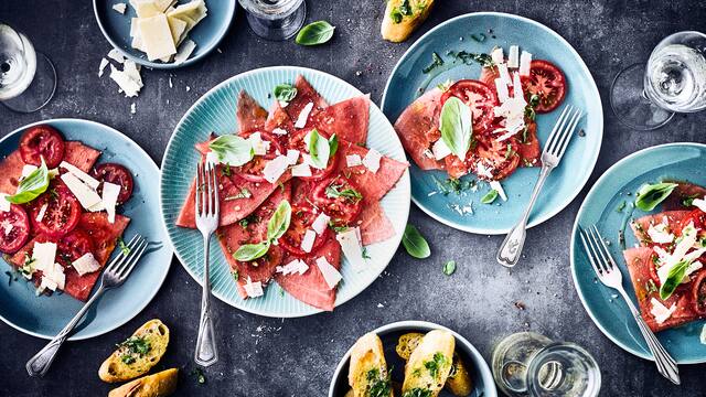 Tomaten-Melonen-Carpaccio