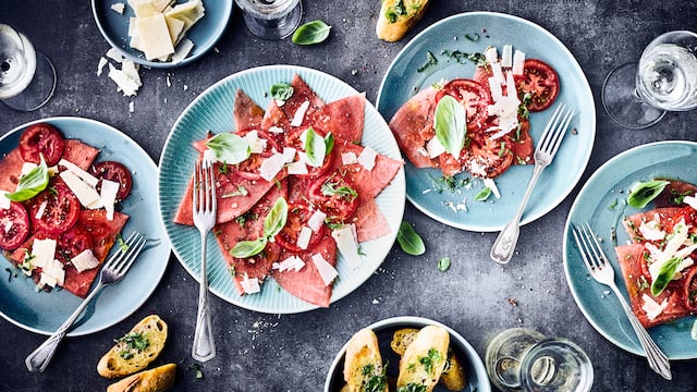 Tomaten-Melonen-Carpaccio