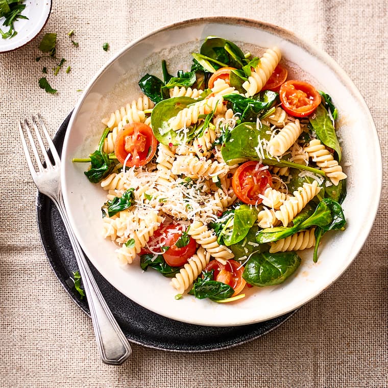 Tomaten-Spinat-Pasta