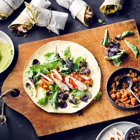 Tortilla-Wrap mit Hähnchen 
