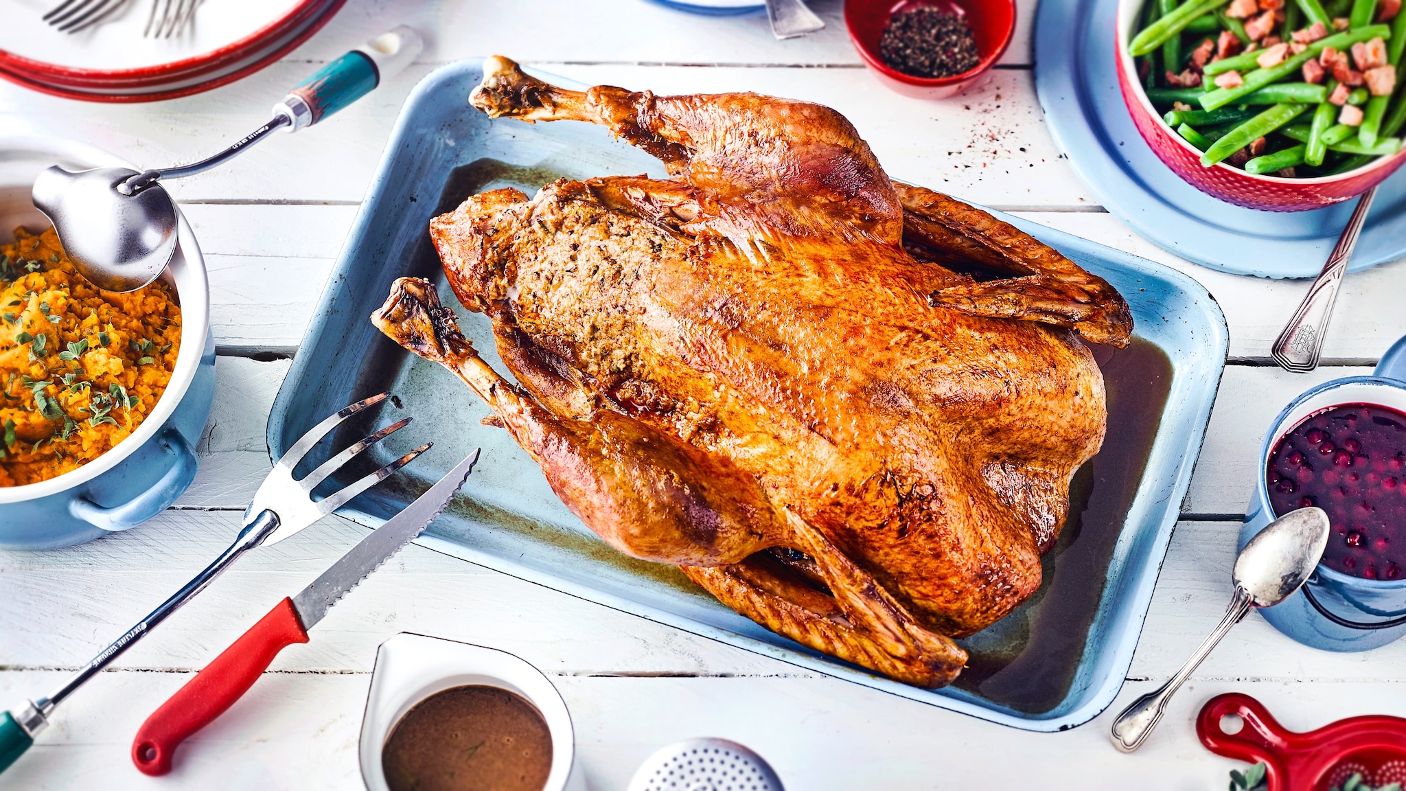 Truthahn mit Preiselbeeren