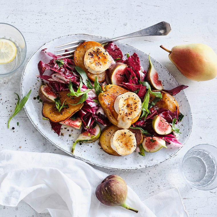 Überbackene Birne mit Radicchio