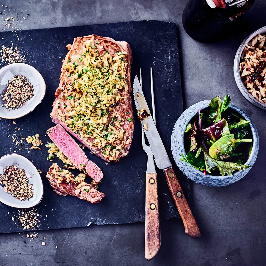 Ueberbackene-Rindersteaks