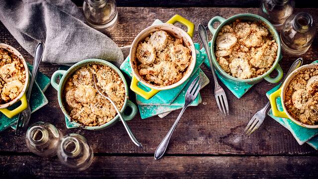 Überbackenes Bananen-Crumble