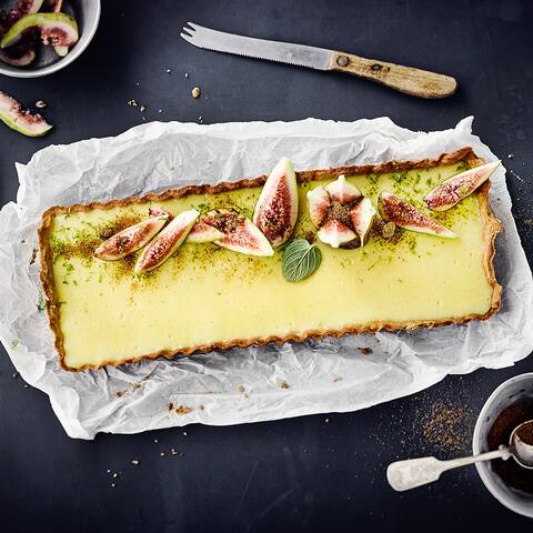 Vanillecreme-Tarte mit Feige