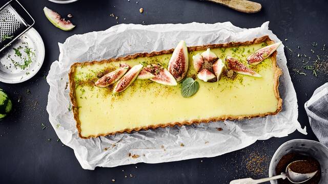 Vanillecreme-Tarte mit Feige