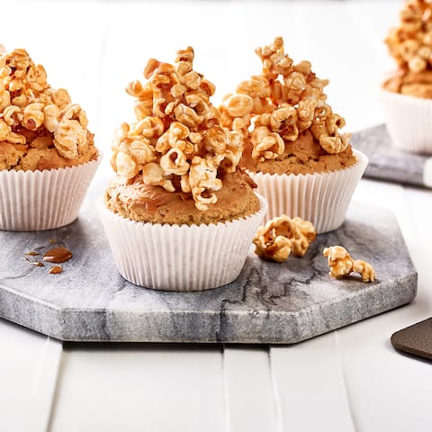 Vegane Muffins mit Popcorn