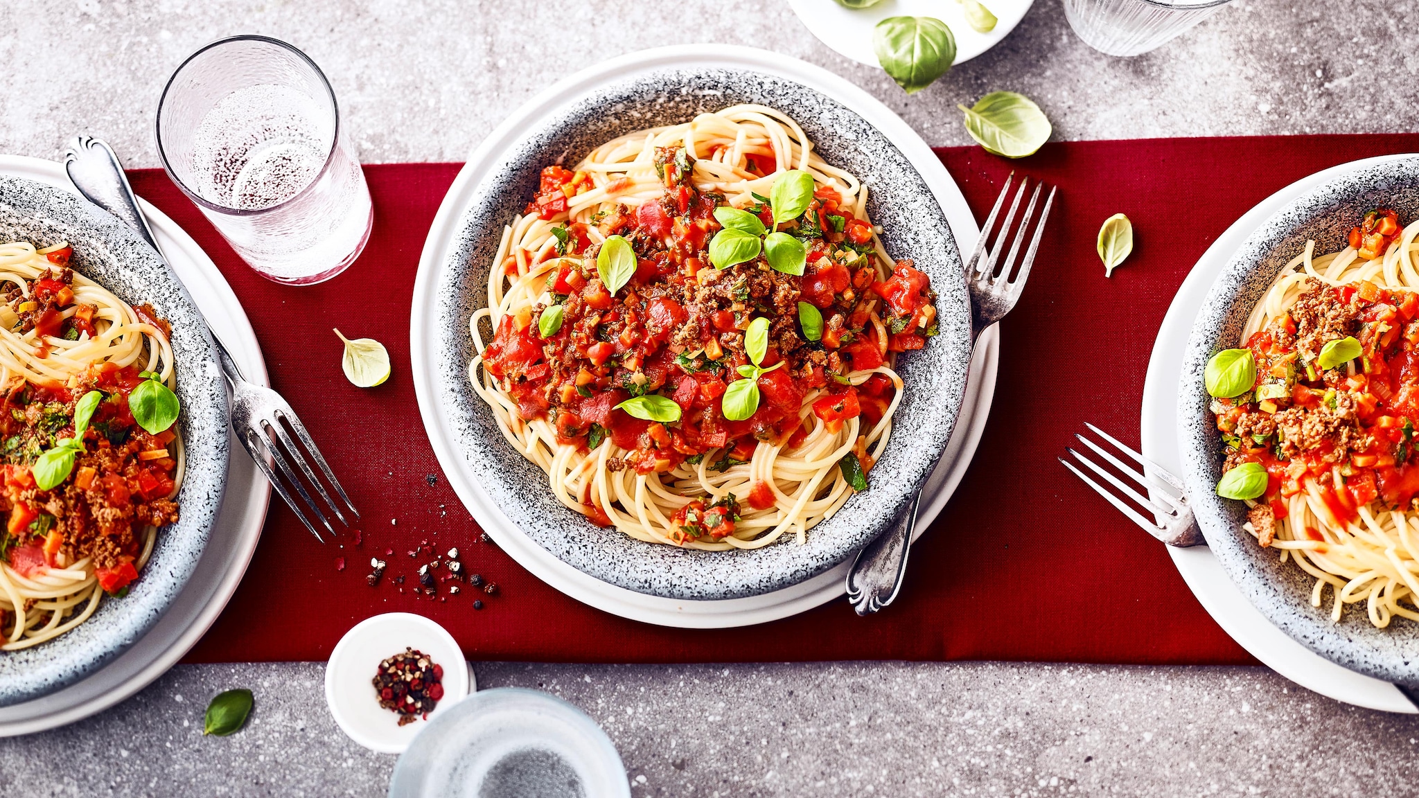 Vegane Spaghetti-Bolognese mit Soja Hack