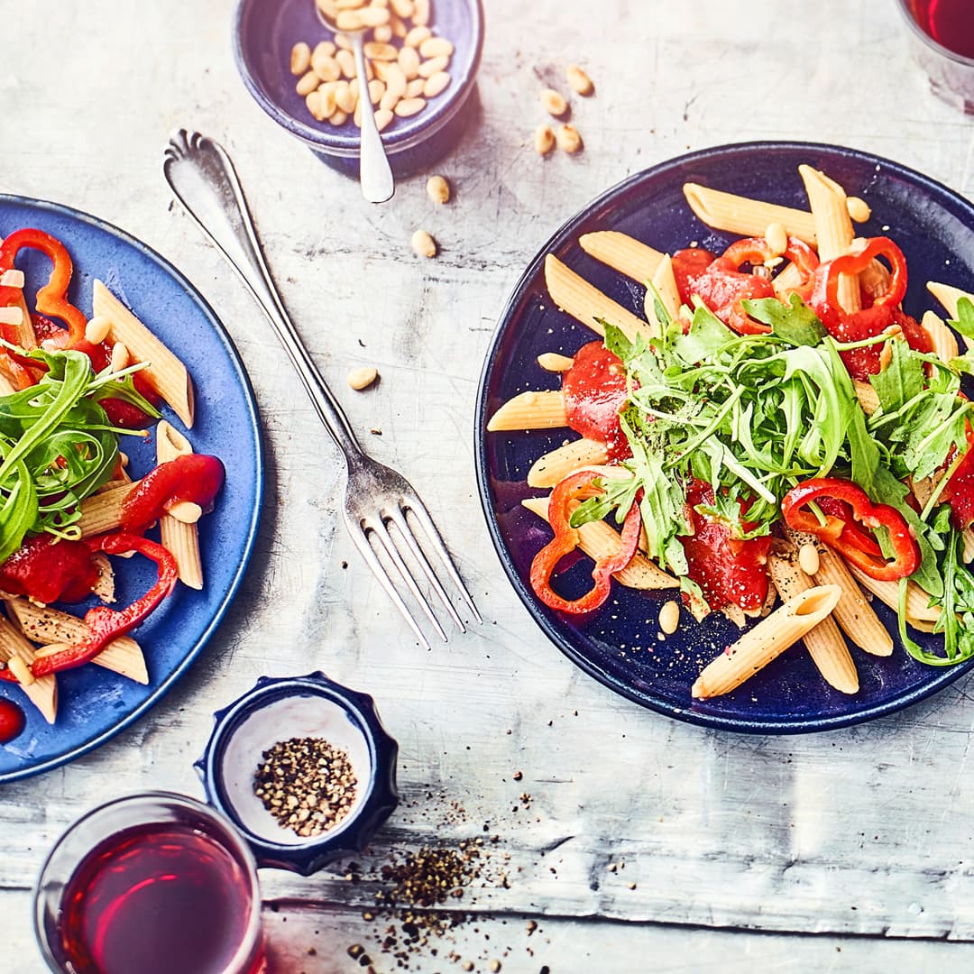 Vollkornpenne mit Rucola