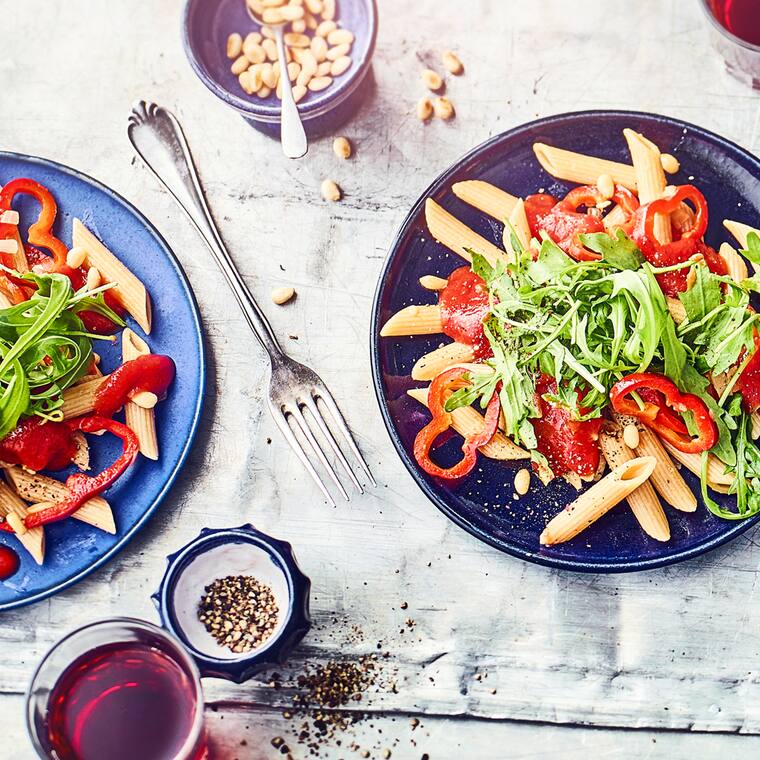 Vollkornpenne mit Rucola