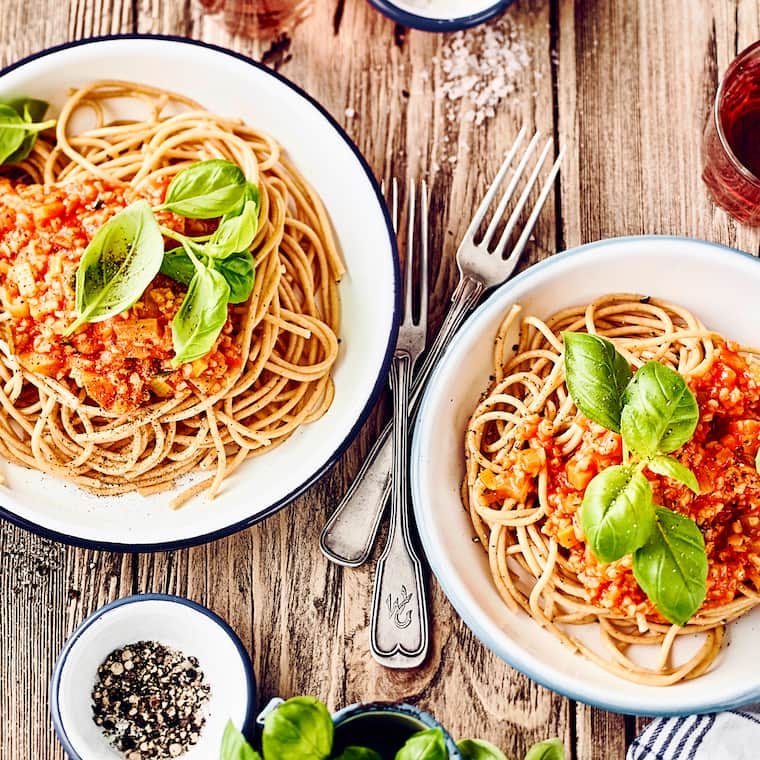 Vollkornspaghetti mit Bulgur