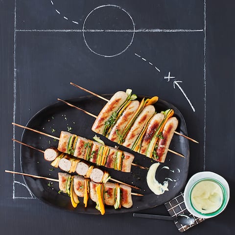 Wurst-Gemüse-Spieße