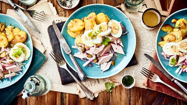 Wurstsalat mit Bratkartoffel