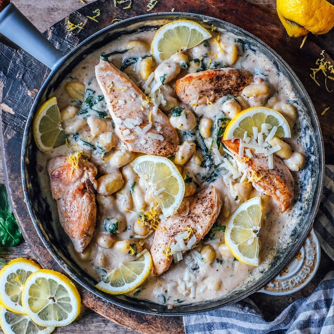 Zitronenhähnchen-Pfanne mit Gnocchi