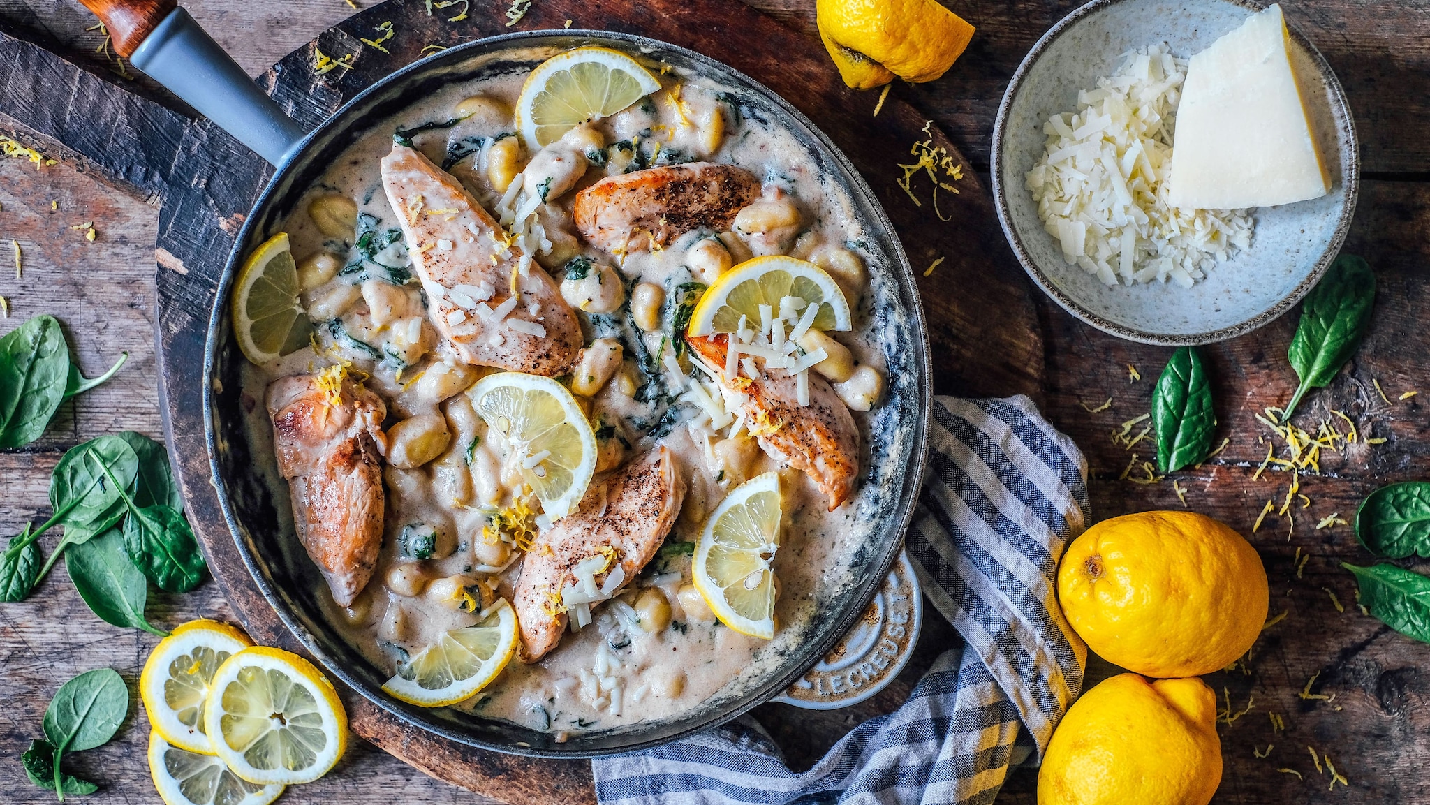 Zitronenhähnchen-Pfanne mit Gnocchi