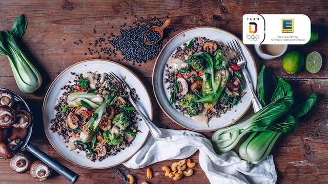 Linsen-Bulgur-Salat mit Pak Choi und Brokkoli