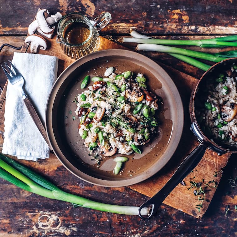 Risotto mit Miso und Frühlingsgemüse