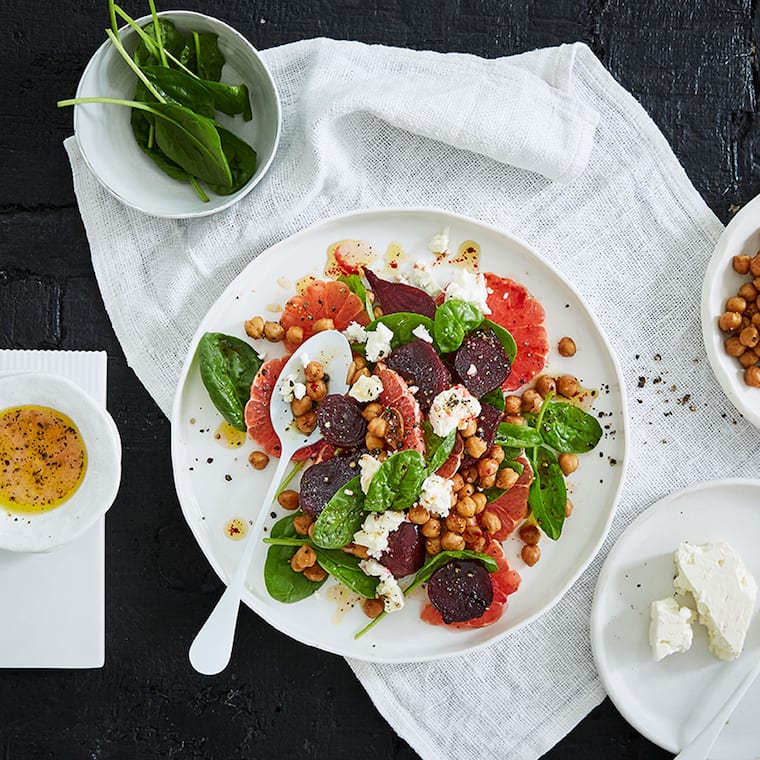 Rote-Bete-Grapefruit-Salat mit Kichererbsen