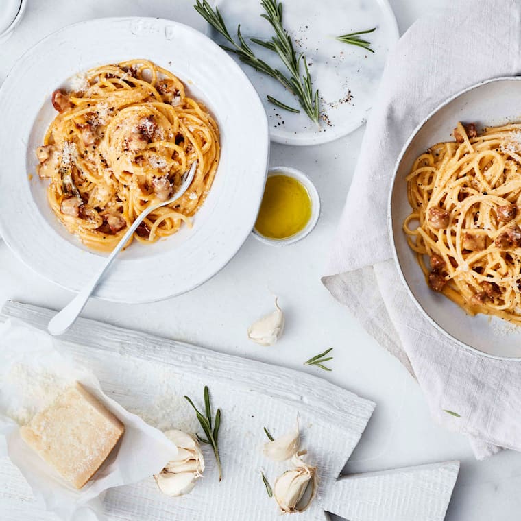 Spaghetti Carbonara mit Chorizo