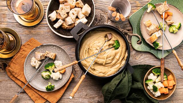 Veganes Käsefondue