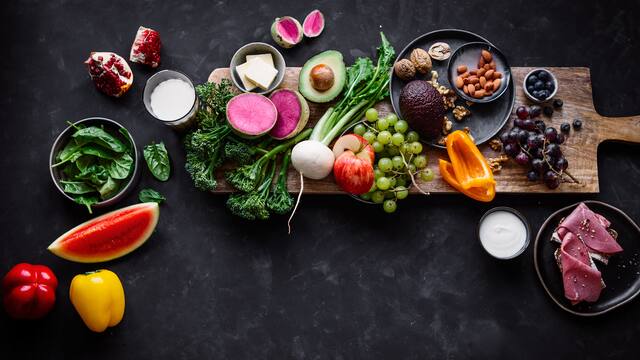 Lebensmittel, die eine ausgewogene Ernährung enthalten