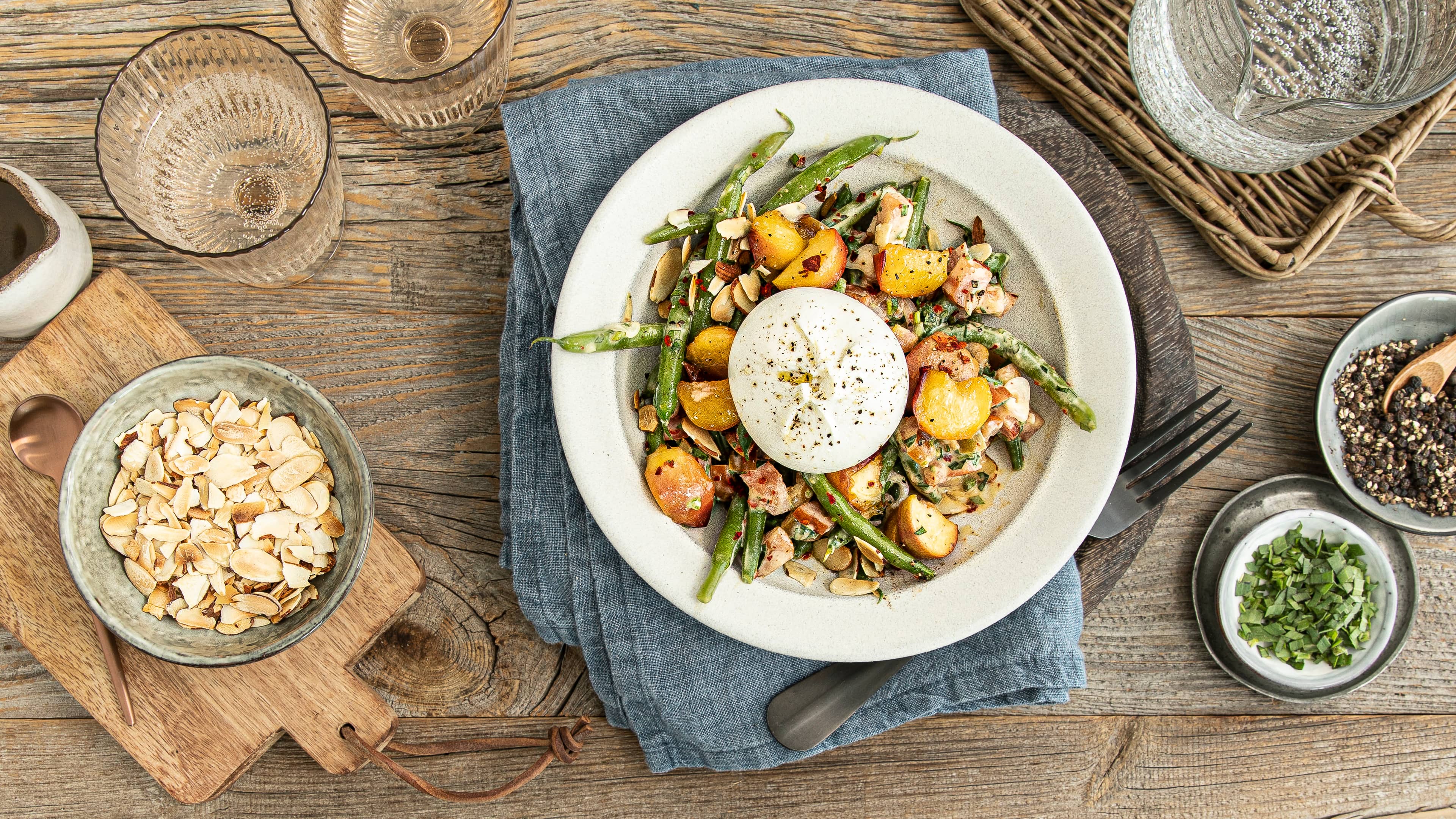 Grüner Bohnensalat mit Burrata