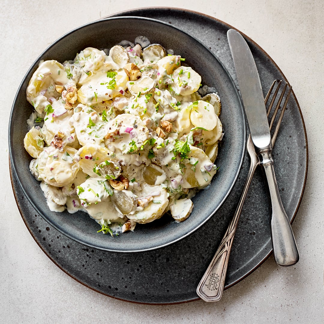 Kartoffelsalat mit Crème fraîche 