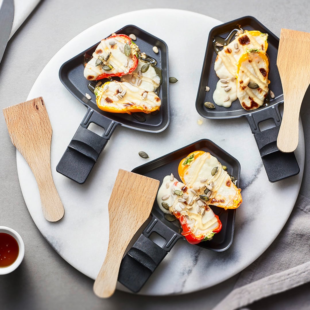 Raclette mit Ziegenkäse und Paprika