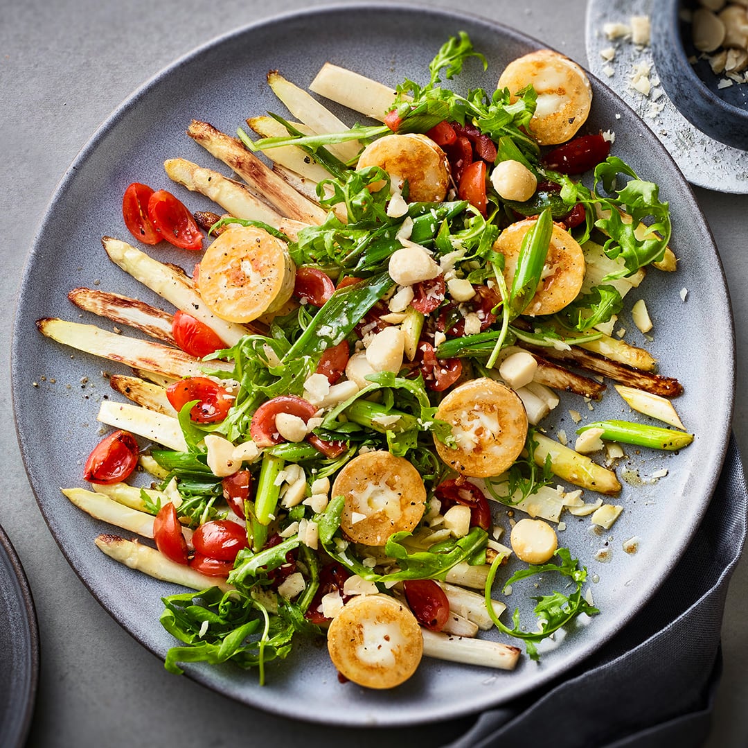 Salat von gebratenem Spargel