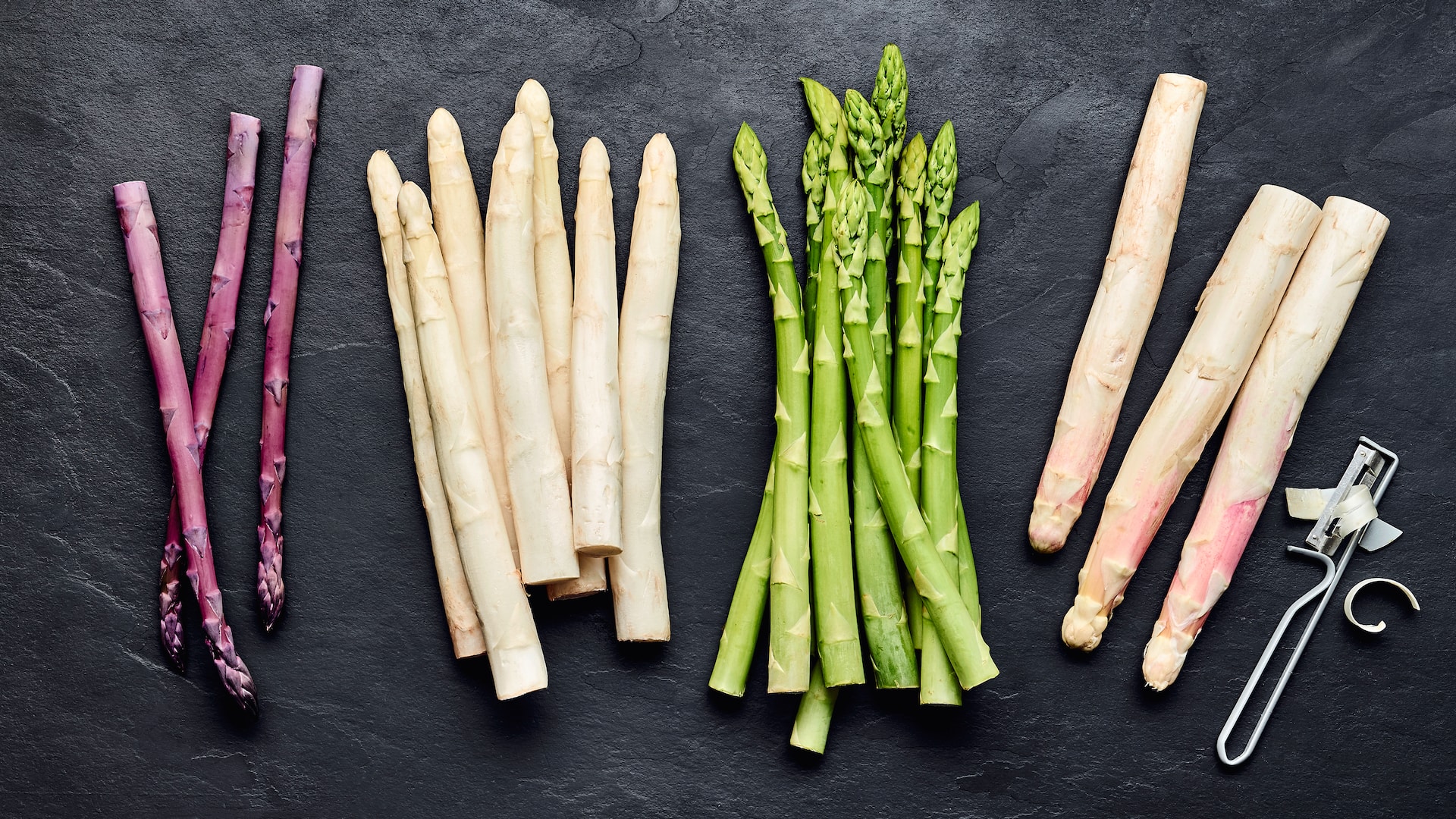 Unterschied zwischen grünem, weißem und violettem Spargel