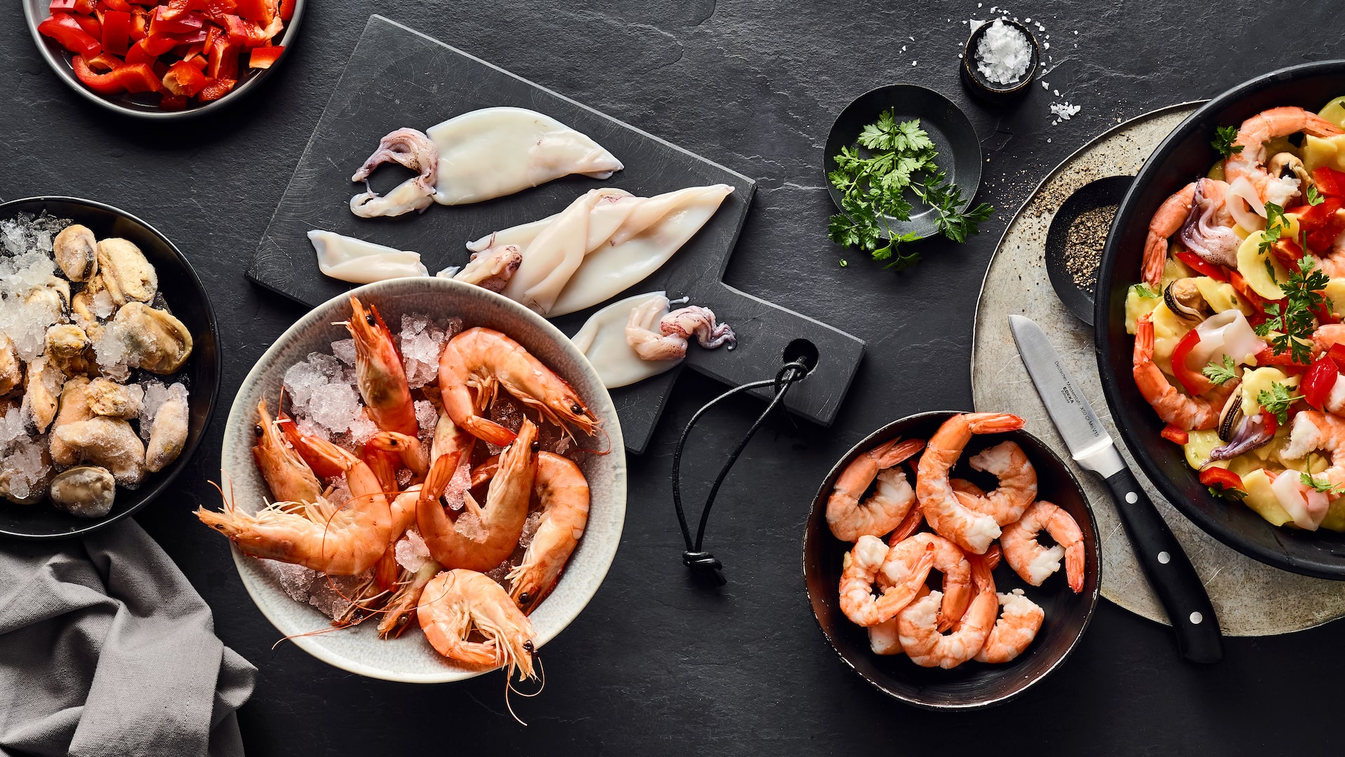 Welche Meeresfrüchte für Salat